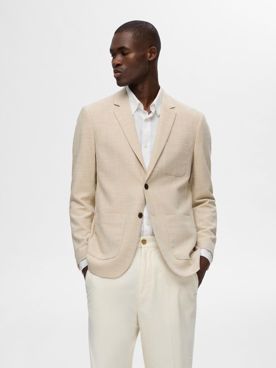 Selected VISKOSEMIX SLIM FIT BLAZER, Oatmeal, highres - 16092988_Oatmeal_1090283_003.jpg