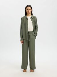 VISCOSE BLEND TROUSERS, Deep Lichen Green, highres