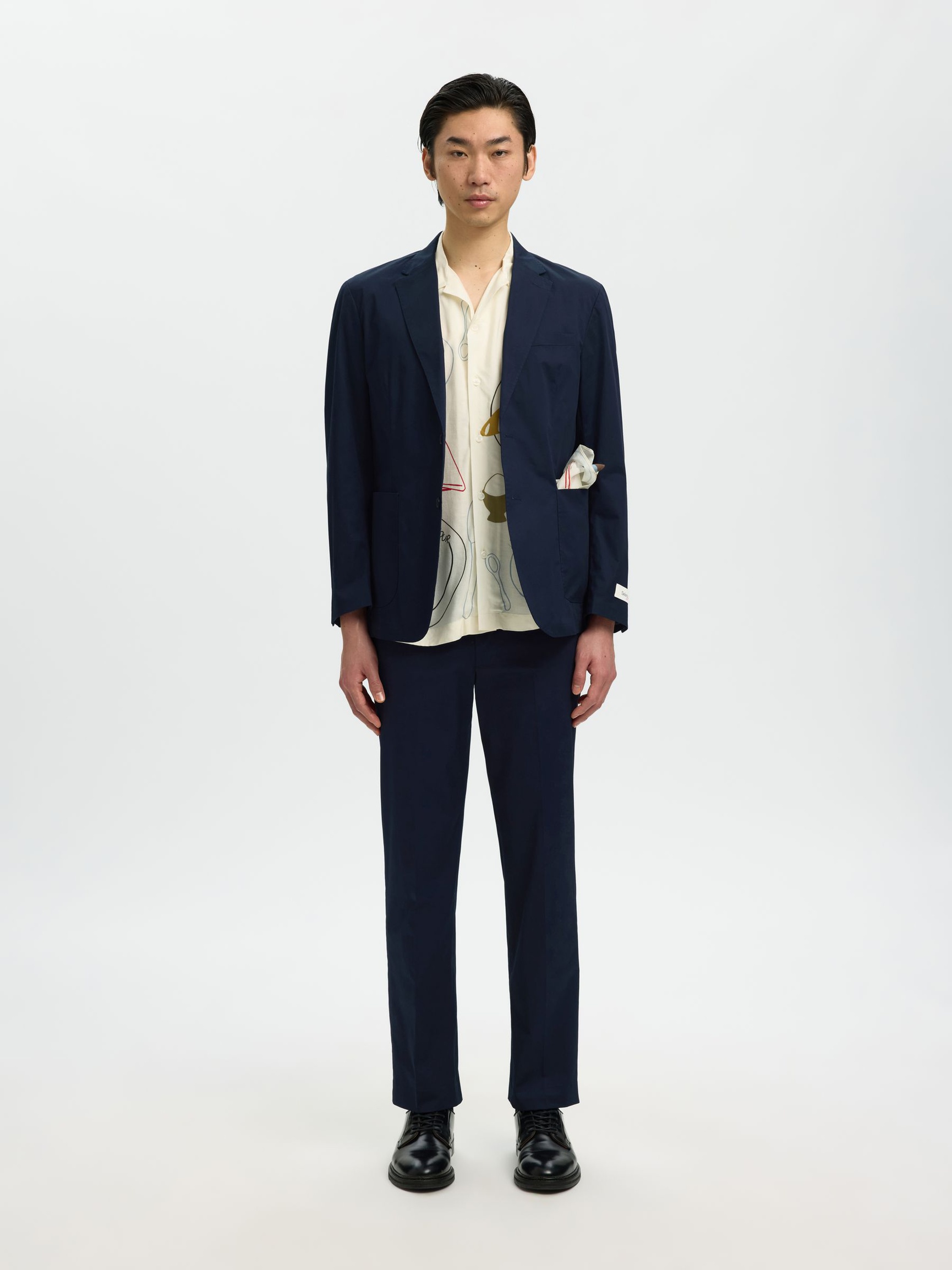 REGULAR FIT COTTON TROUSERS, Sky Captain, highres