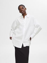 OVERSIZED LONG SLEEVED SHIRT, Bright White, highres