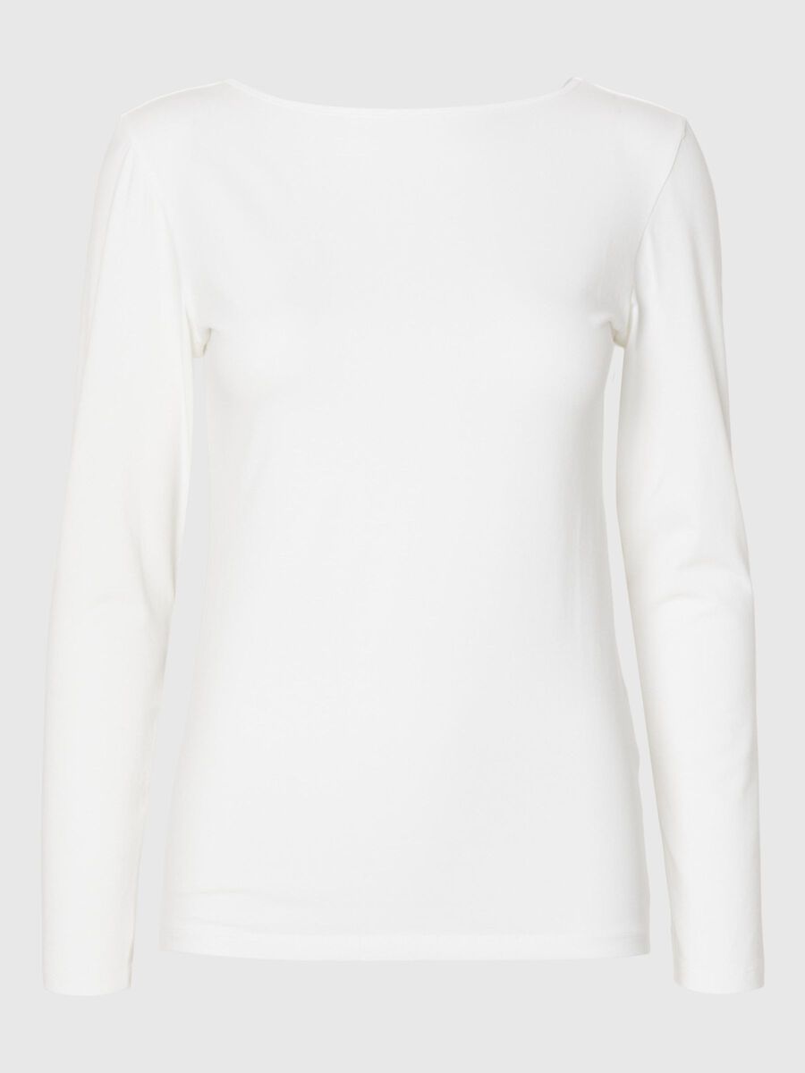 Selected WENDBARES LANGARM T-SHIRT, Snow White, highres - 16094364_SnowWhite_001.jpg