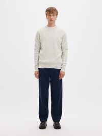 CREWNECK PULLOVER, Light Grey Melange, highres