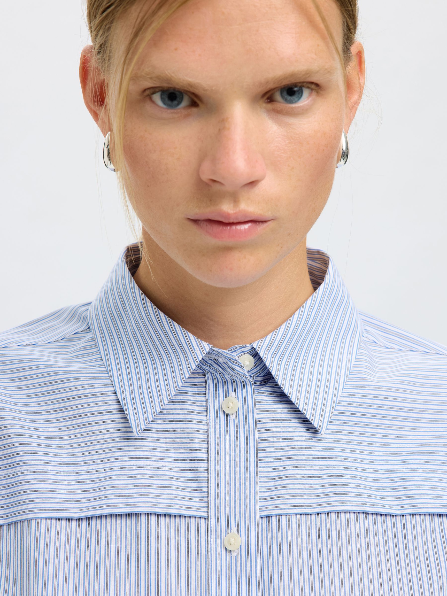 CAMICIA A MANICHE LUNGHE, Cashmere Blue, highres