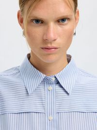 OVERSIZED COTTON  LONG SLEEVED SHIRT, Cashmere Blue, highres