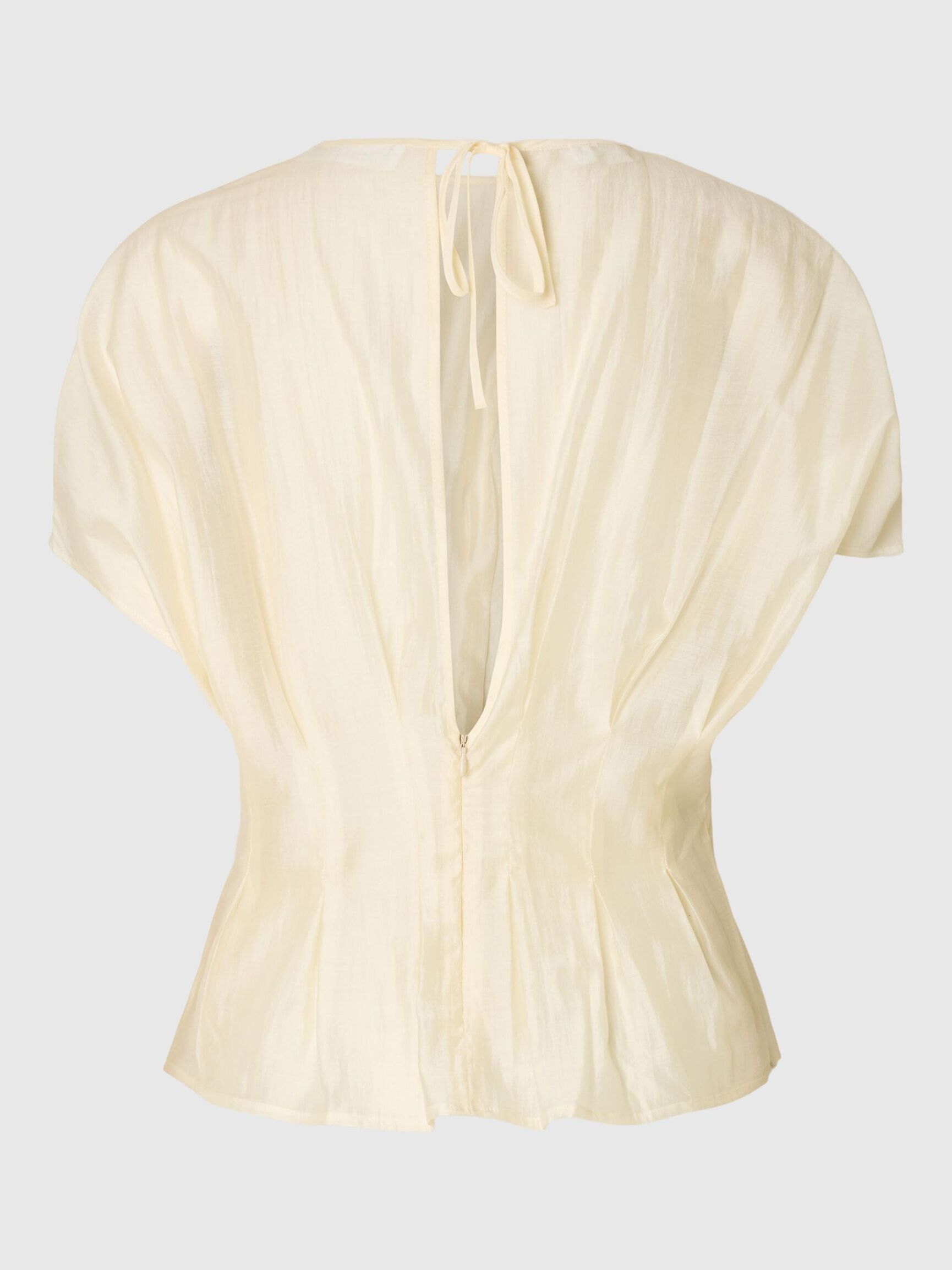 STRUCTURED SHORT SLEEVED TOP, Angora, highres