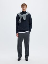 HALVE RITSSLUITING SWEATER, Sky Captain, highres