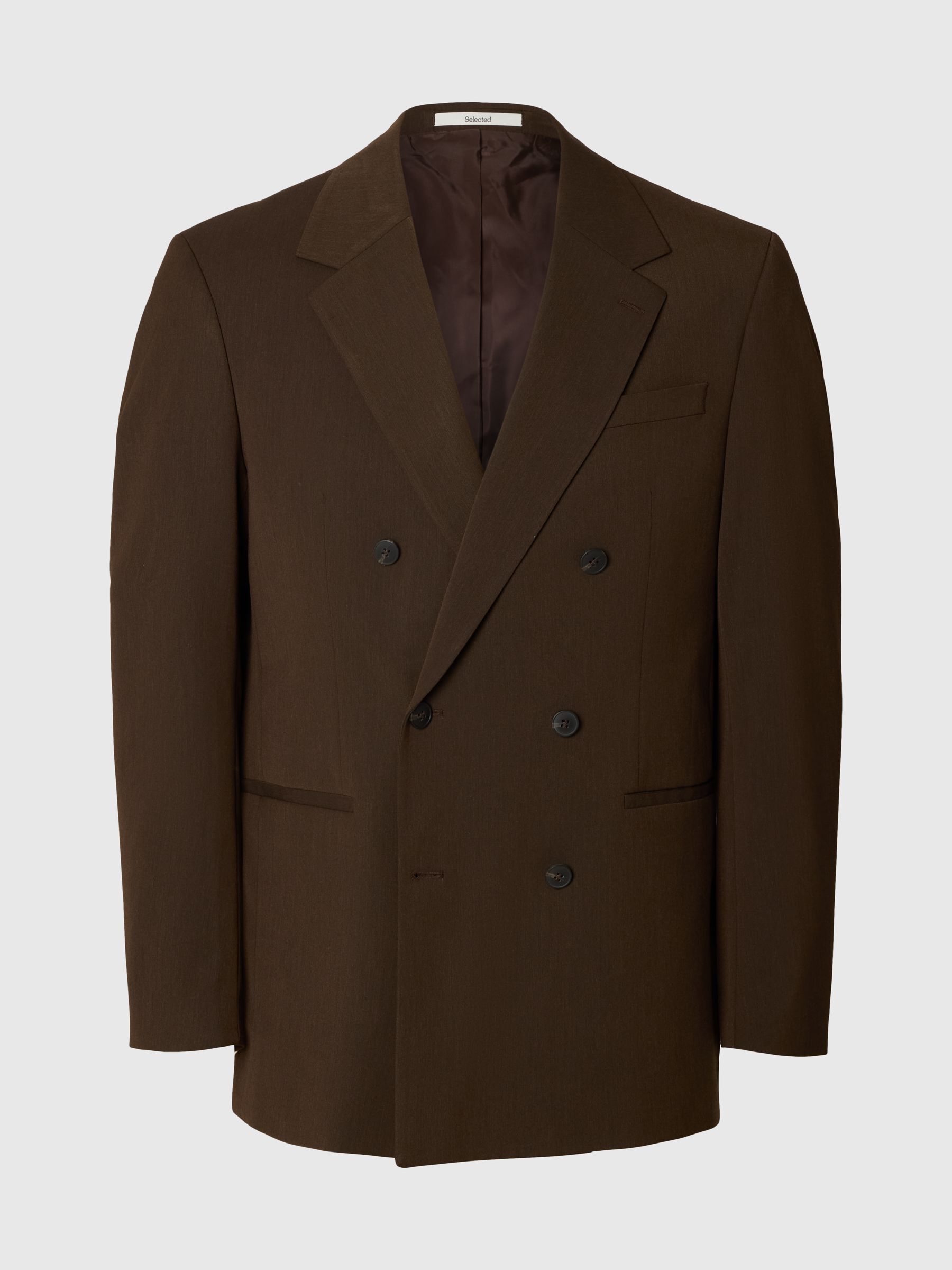 RELAXED FIT DOUBLE-BREASTED BLAZER, Demitasse, highres