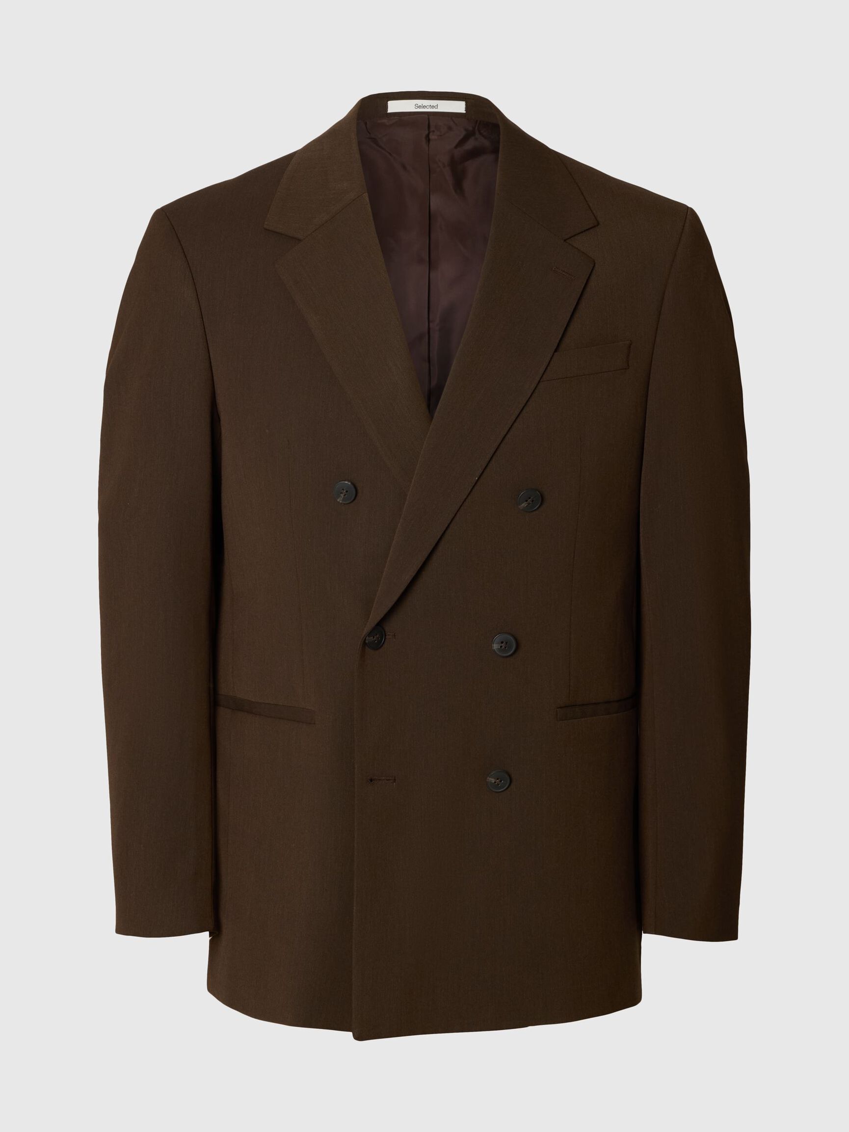 RELAXED FIT DOUBLE-BREASTED BLAZER, Demitasse, highres