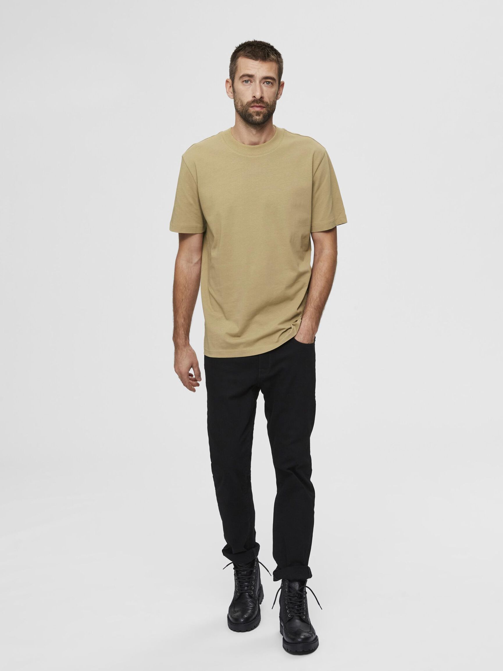 SHORT-SLEEVED RELAXED FIT T-SHIRT, Kelp, highres