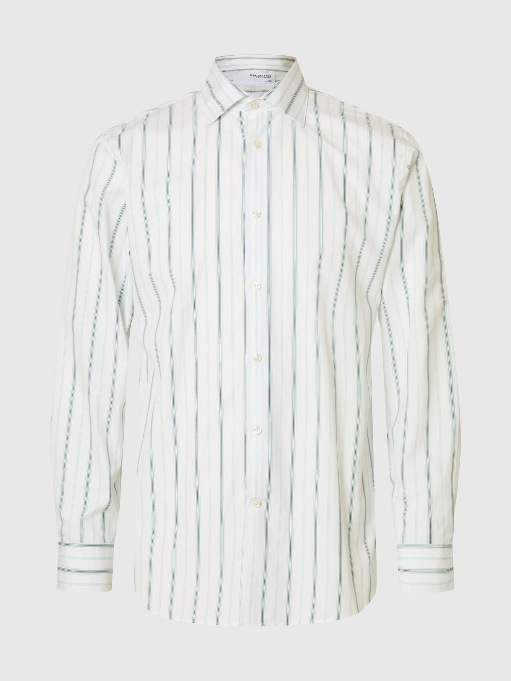 GESTREIFTES SLIM FIT HEMD, Bright White, highres