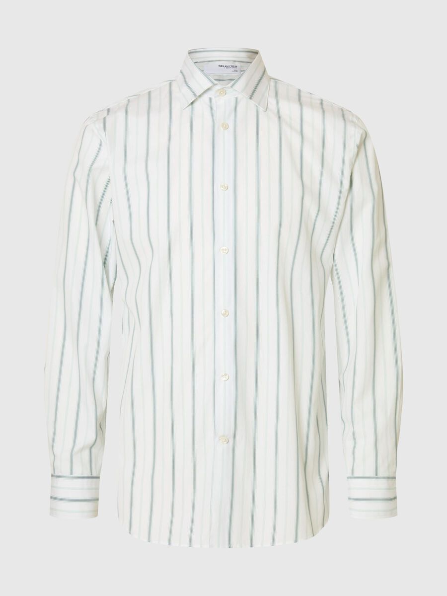 Selected STRIPED SLIM FIT SHIRT, Bright White, highres - 16098306_BrightWhite_1200840_001.jpg