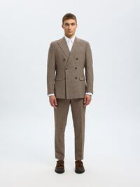 SLIM FIT ZWEIREIHIGER BLAZER, Dark Sand Melange, highres