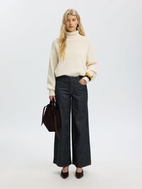 JEANS A GAMBA AMPIA, Dark Grey Denim, highres
