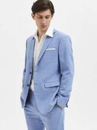 SLIM FIT EINREIHIGER BLAZER, Light Blue, highres