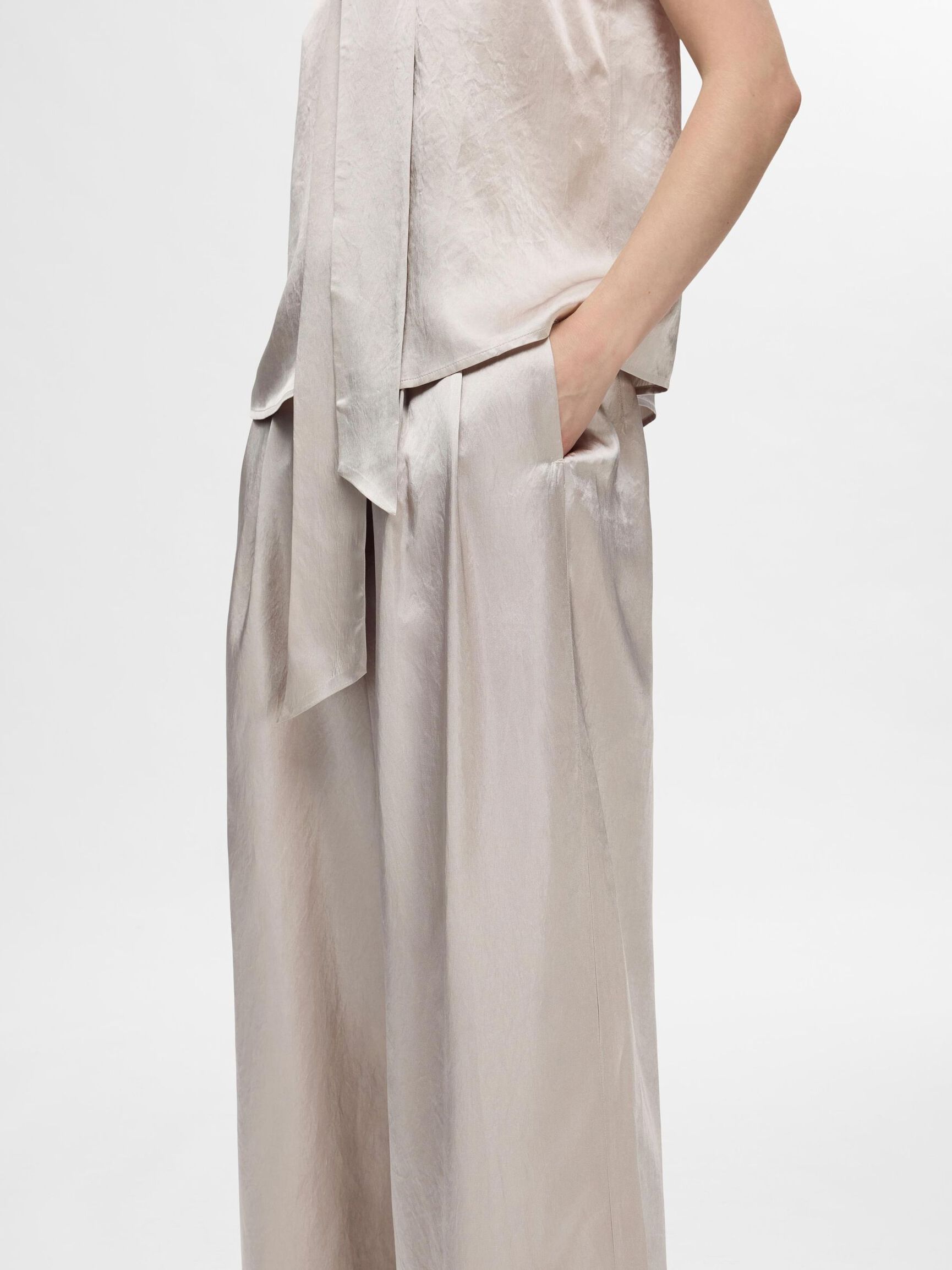EXTRA LARGE PANTALON EN SATIN, Dove, highres