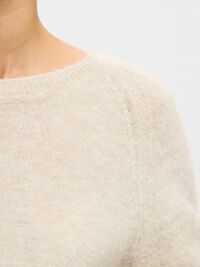 WOOL BLEND JUMPER, Birch, highres