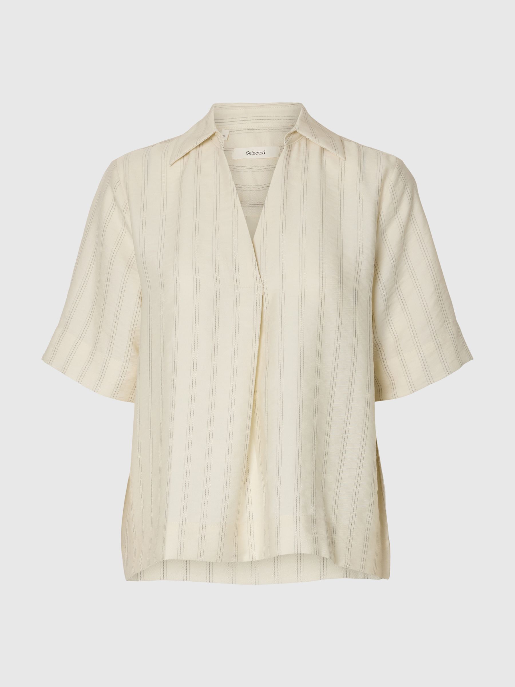 VISCOSEMIX SHIRT MET 2/4 MOUWEN, Egret, highres