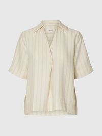 VISCOSEMIX SHIRT MET 2/4 MOUWEN, Egret, highres