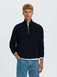 HALF ZIP PULLOVER, Sky Captain, highres