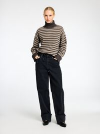 WOLLGEMISCH ROLLKRAGEN PULLOVER, After Dark, highres