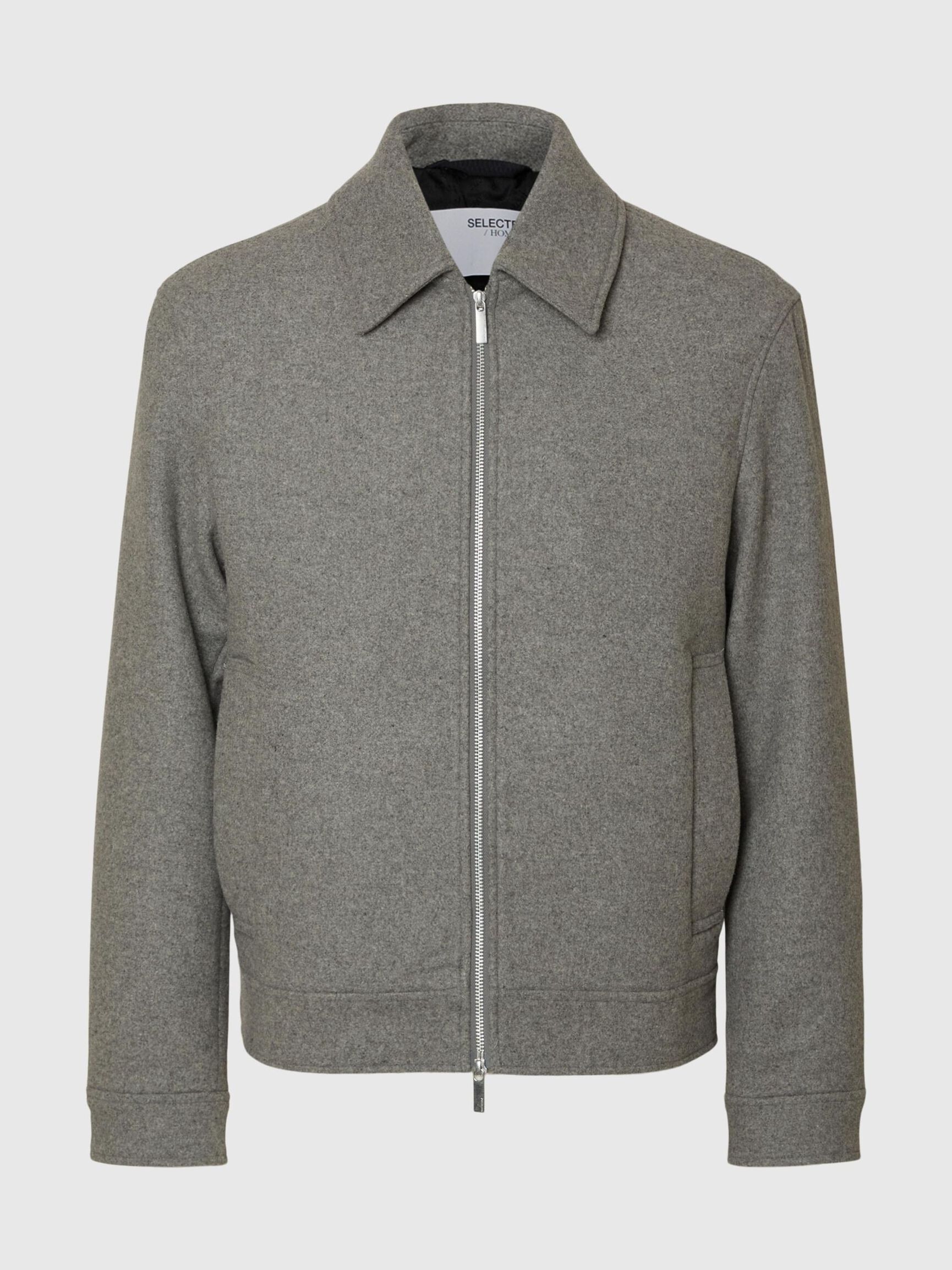 WOLLMIX KURZJACKE, Grey Melange, highres