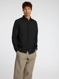 100% LINNETYG SKJORTA, Black, highres