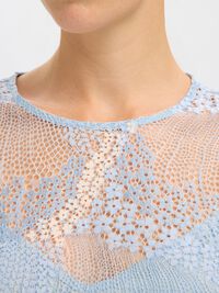 LACE CROPPED TOP, Cashmere Blue, highres