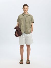 100% BAUMWOLL KURZARMHEMD, Vetiver, highres