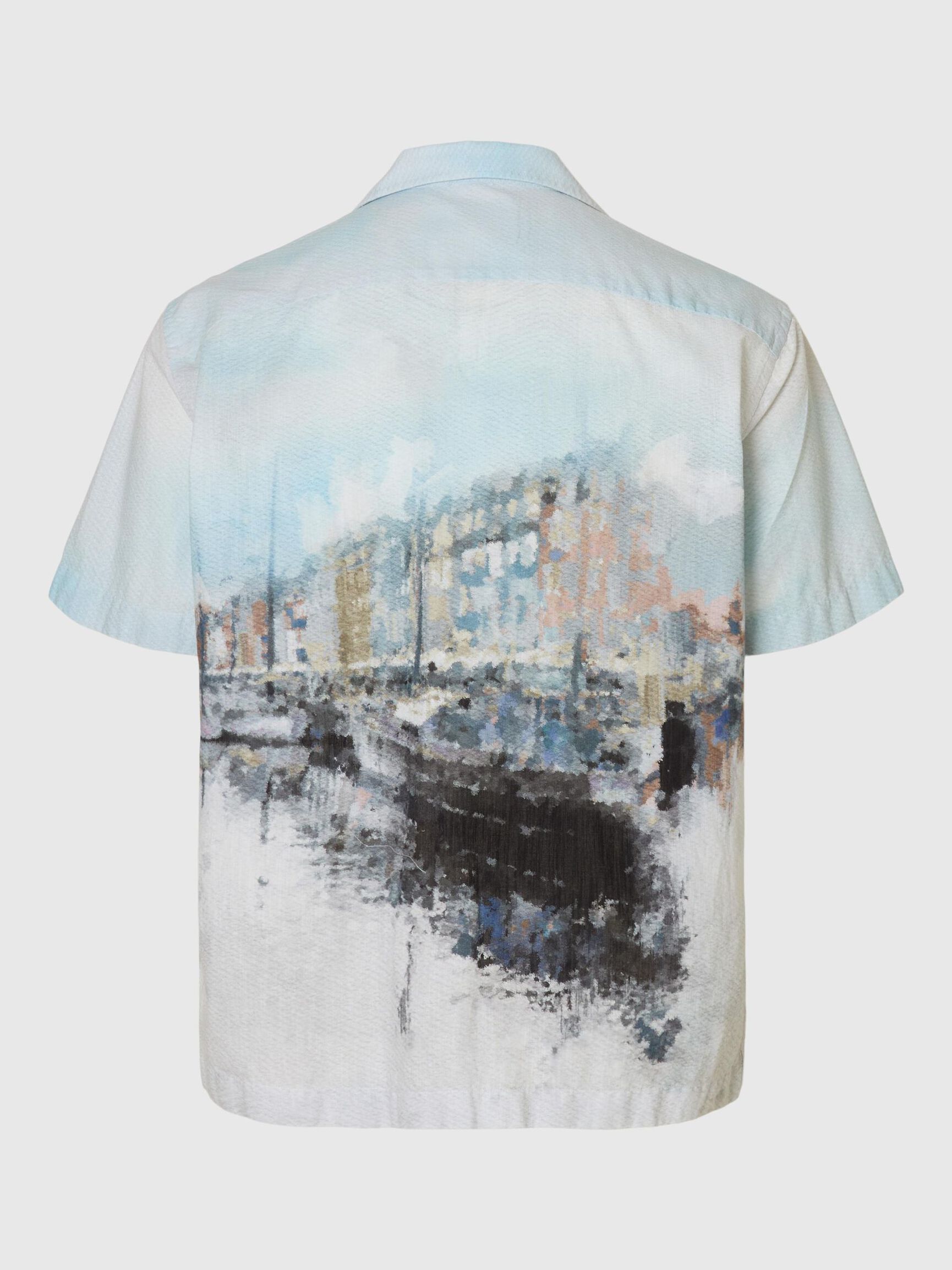 PRINTED SHORT SLEEVED SHIRT, Cashmere Blue, highres