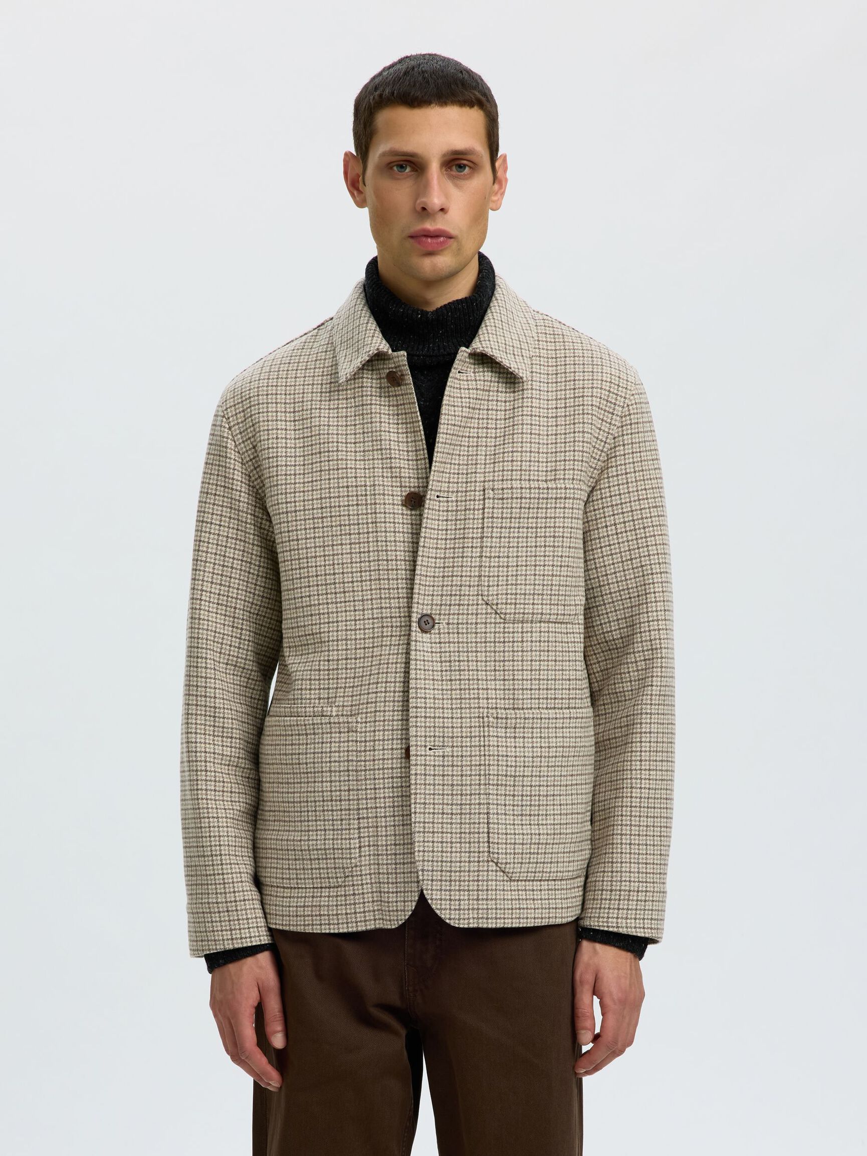 MÉLANGE DE LAINE BLAZER, Light Grey Melange, highres