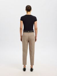 VISCOSE BLEND CROPPED TROUSERS, Camel, highres