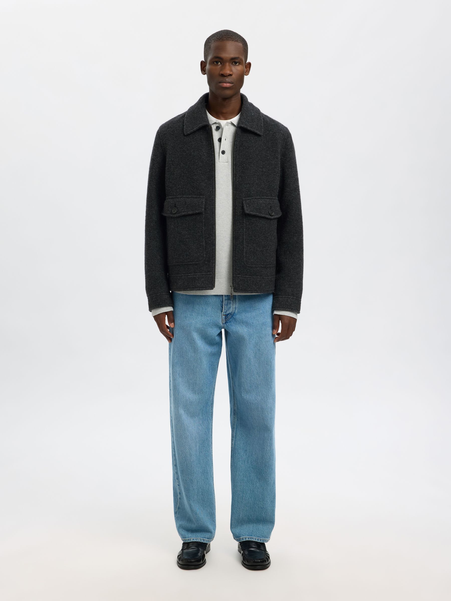 LAINE MÉLANGÉE VESTE, Grey Melange, highres