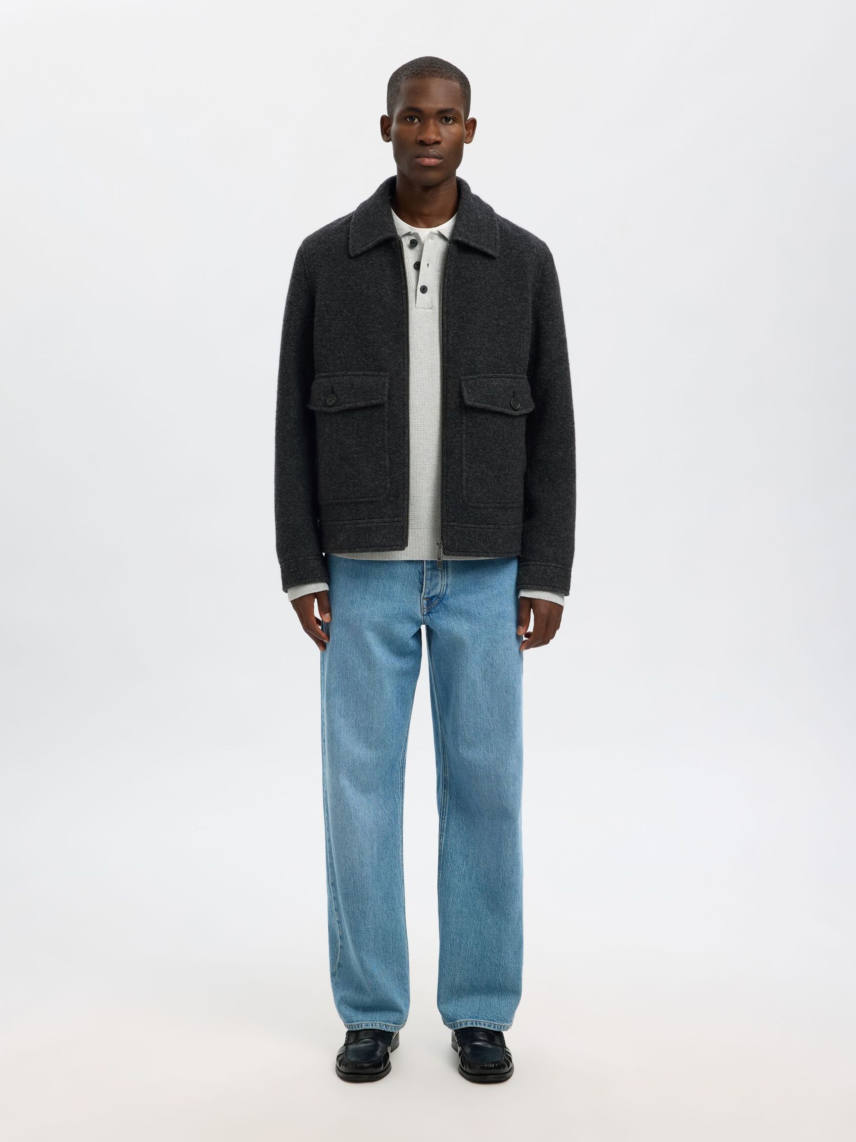 LAINE MÉLANGÉE VESTE, Grey Melange, highres