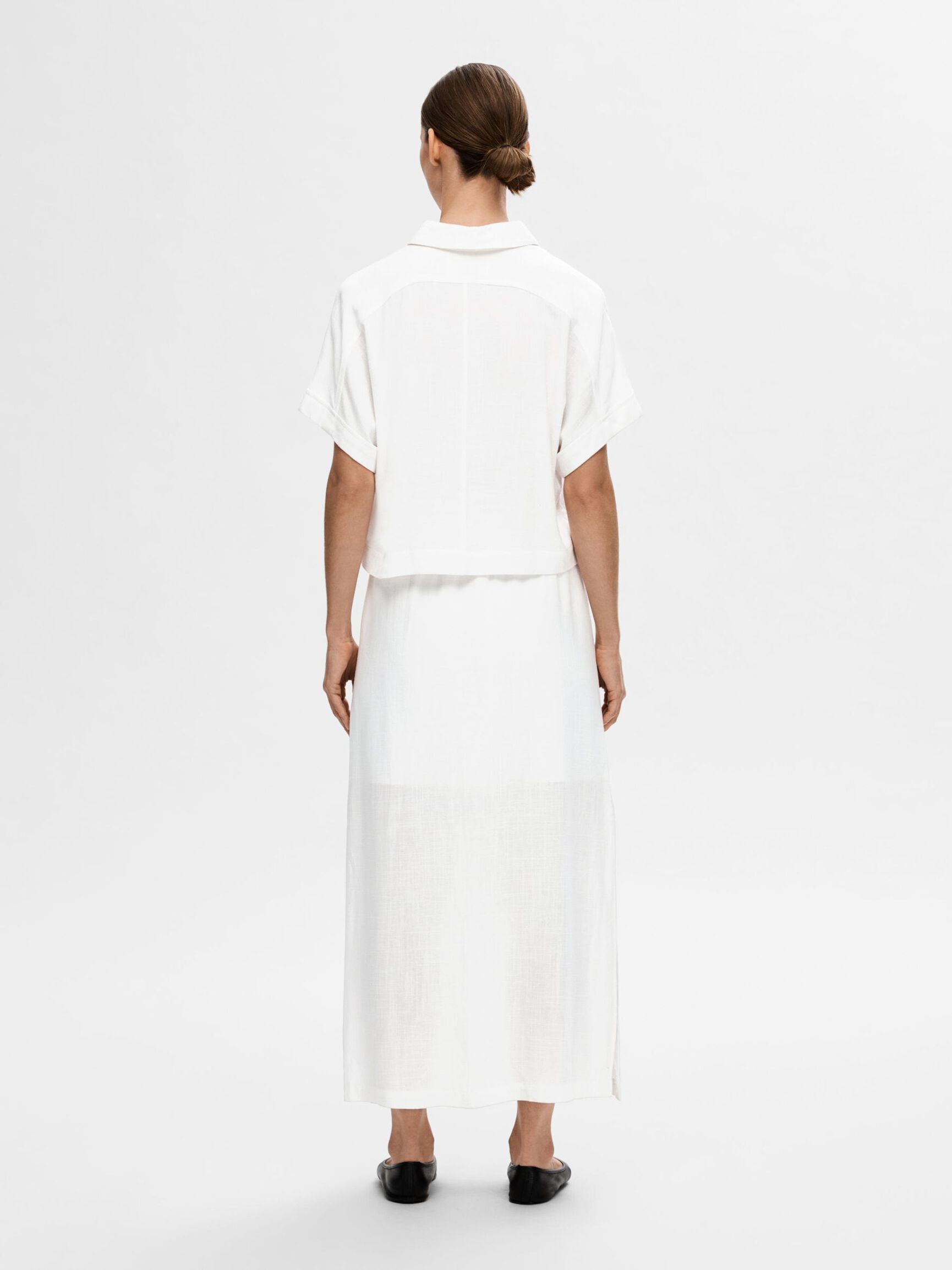 HIGH WAISTED MAXI SKIRT, Snow White, highres
