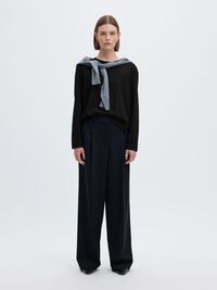 LONG-SLEEVED BOXY T-SHIRT, Black, highres