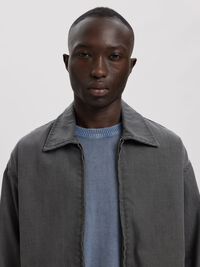 SELVEDGE DENIM JACKET, Light Grey Denim, highres