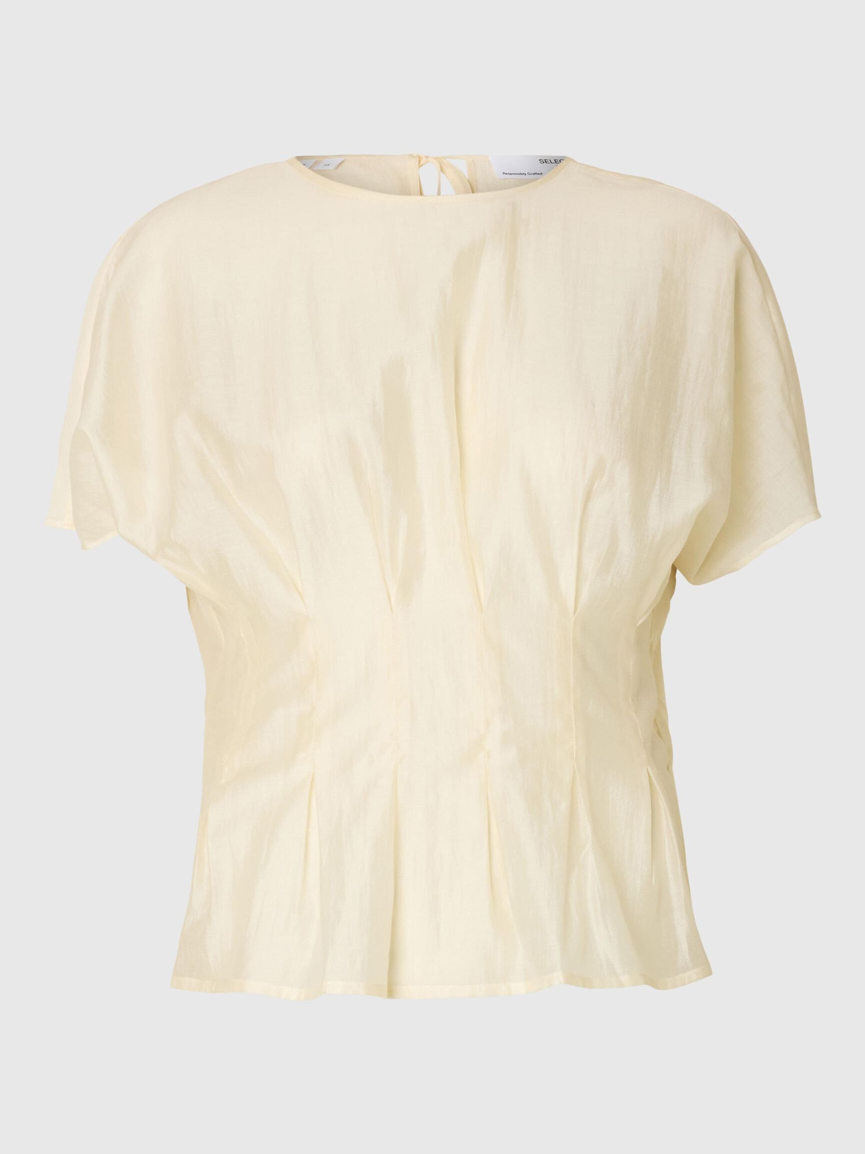 STRUCTURED SHORT SLEEVED TOP, Angora, highres