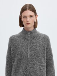 LAINE MÉLANGÉE CARDIGAN, Medium Grey Melange, highres