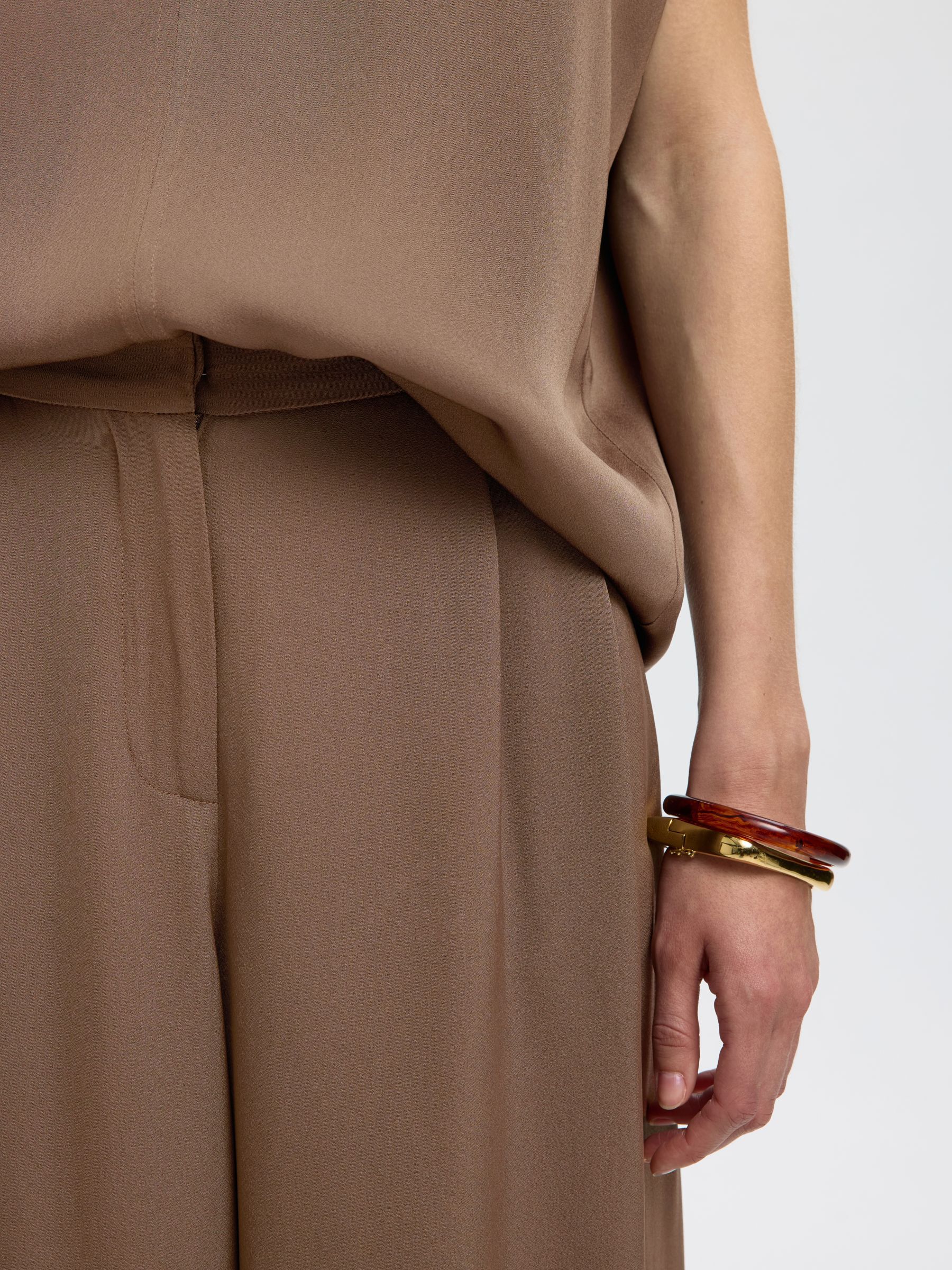 VISKOSE WIDE LEG HOSE, Chocolate Chip, highres