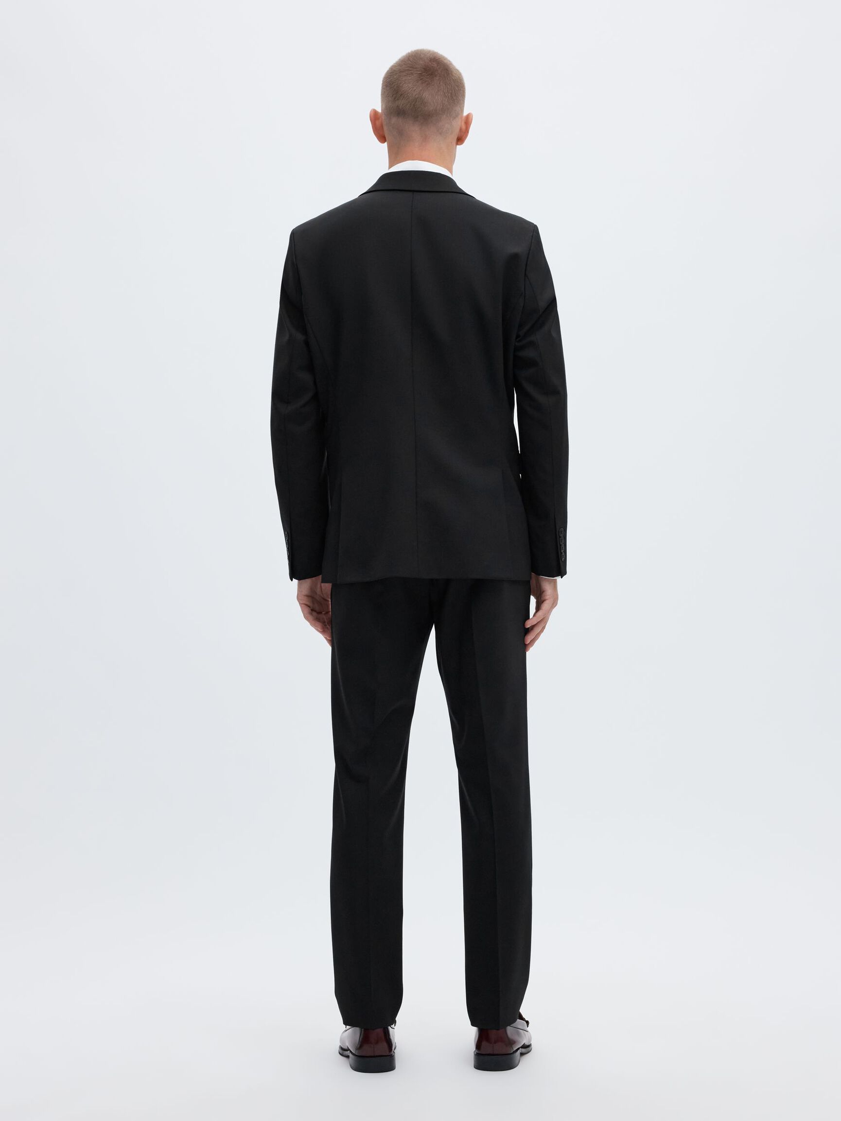 WOOL BLEND BLAZER, Black, highres