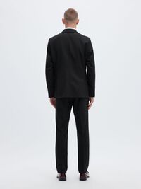 WOOL BLEND BLAZER, Black, highres