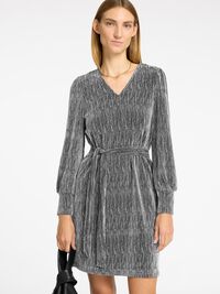 GLITTERY MINI DRESS, Black, highres