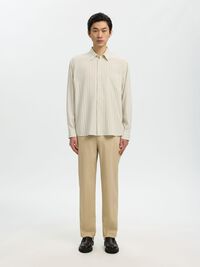 RELAXED FIT LONG SLEEVED SHIRT, White Pepper, highres