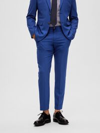 WOVEN WOOL BLEND TROUSERS, Blue Depths, highres