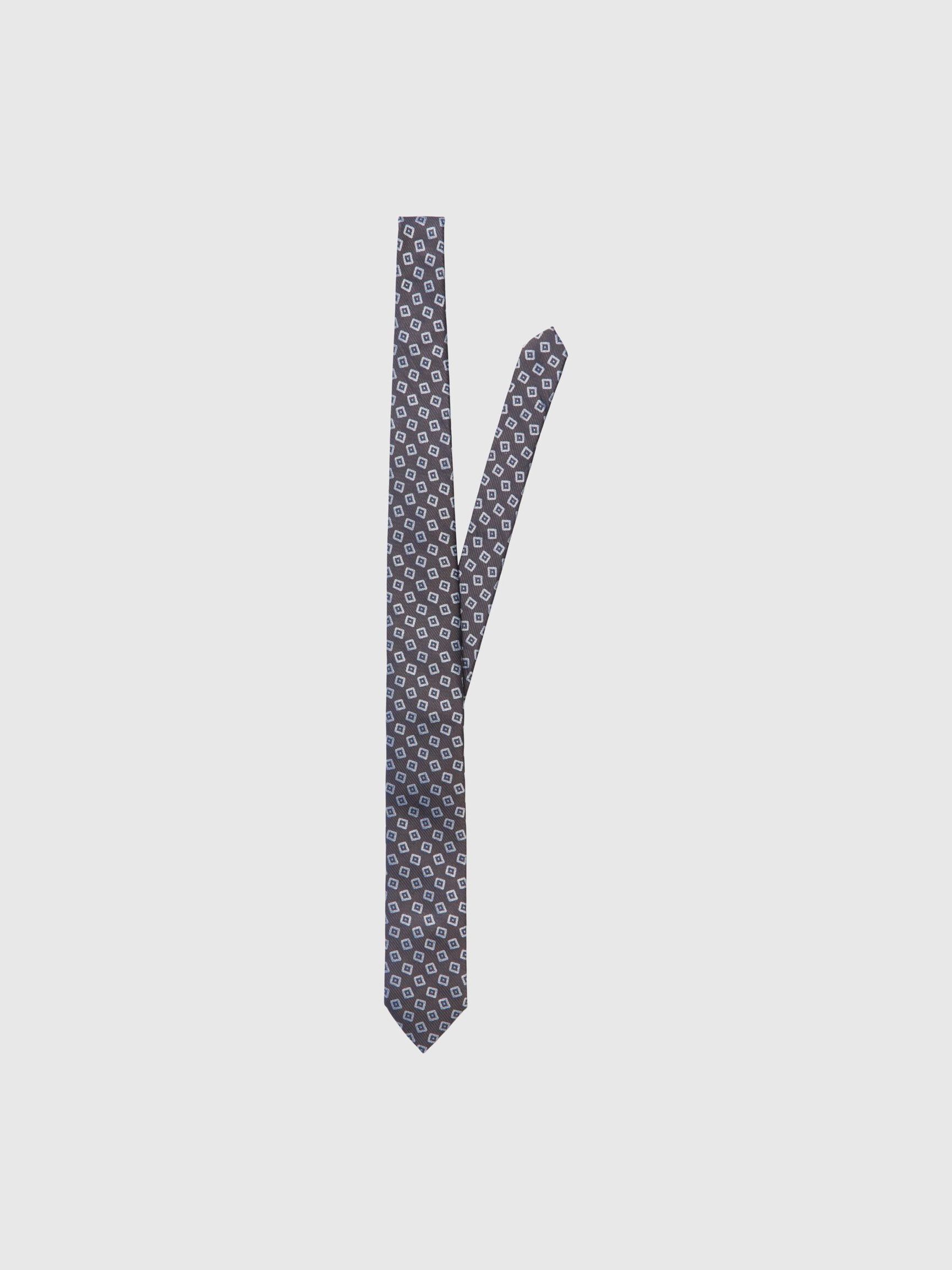 WOOL BLEND TIE, Chocolate Torte, highres
