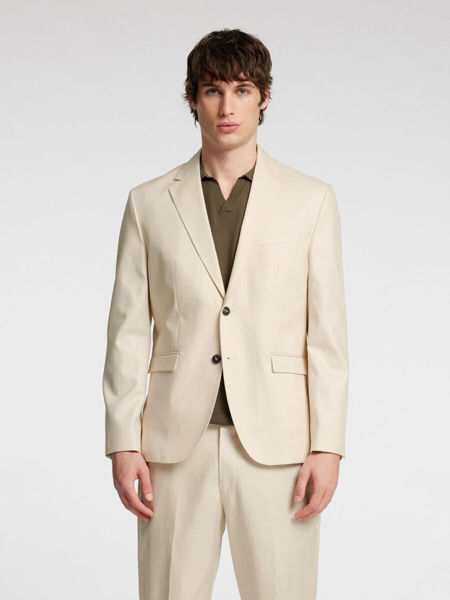 Selected REGULAR FIT SINGLE-BREASTED BLAZER, Oatmeal, highres - 16097067_Oatmeal_003.jpg