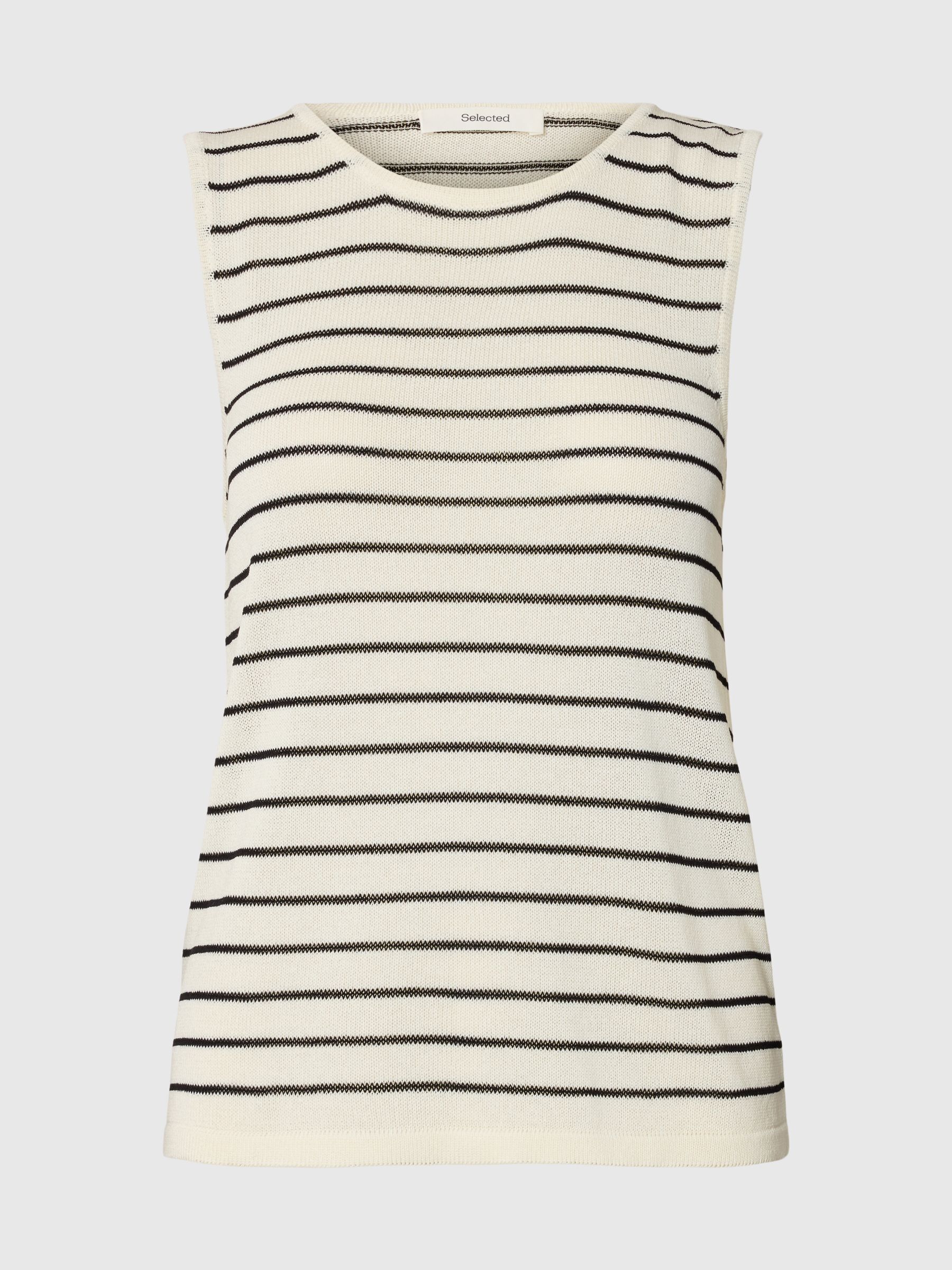 KNITTED TANK TOP, Birch, highres