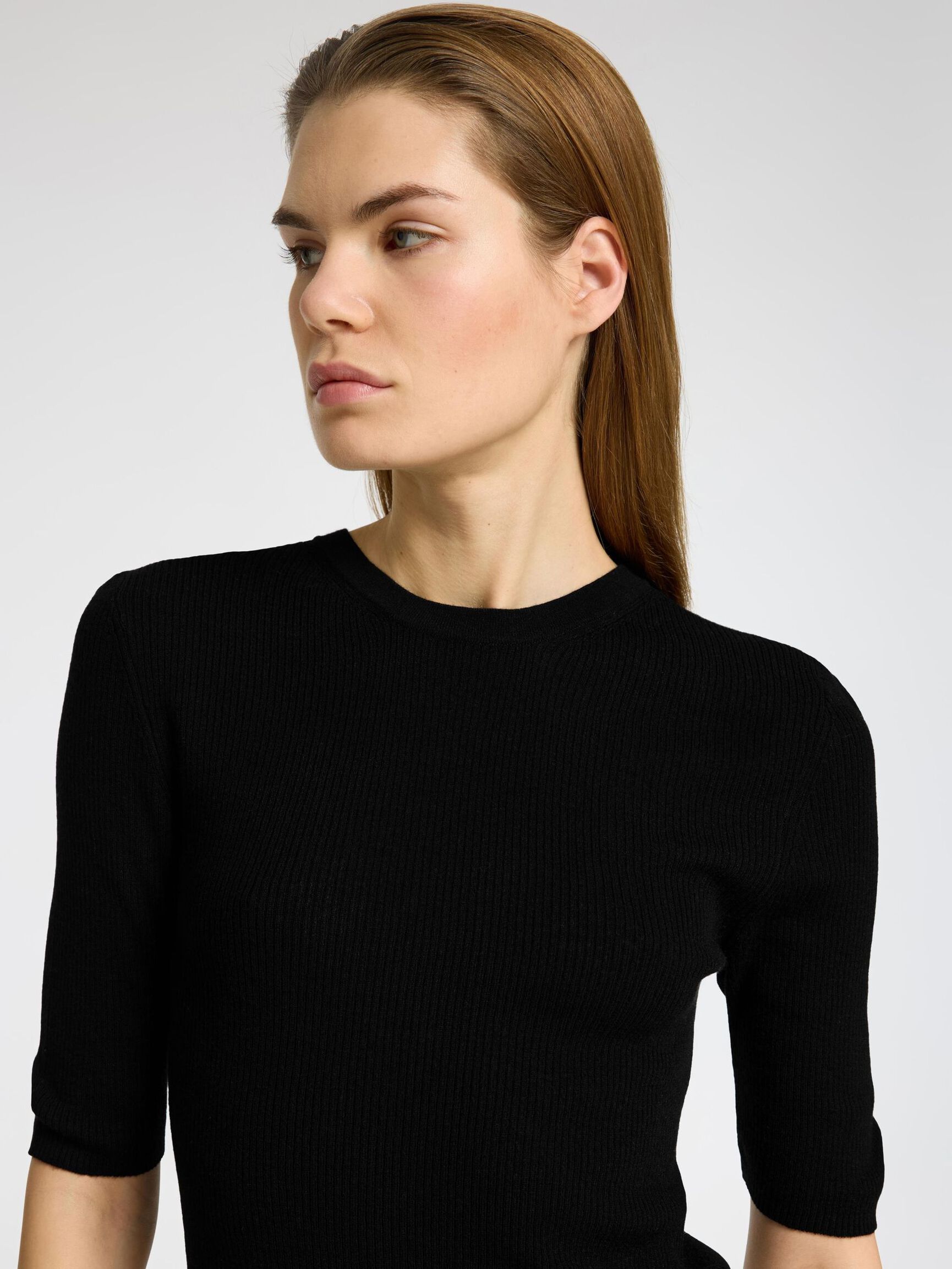 ULDBLANDING STRIKKET TOP, Black, highres