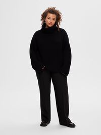 OVERSIZE GROBSTRICKPULLOVER, Black, highres