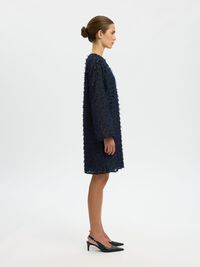LONG SLEEVED LACE DRESS, Dark Sapphire, highres